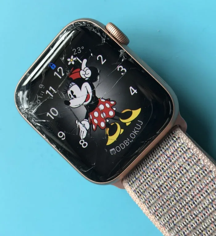 zbita szybka apple watch