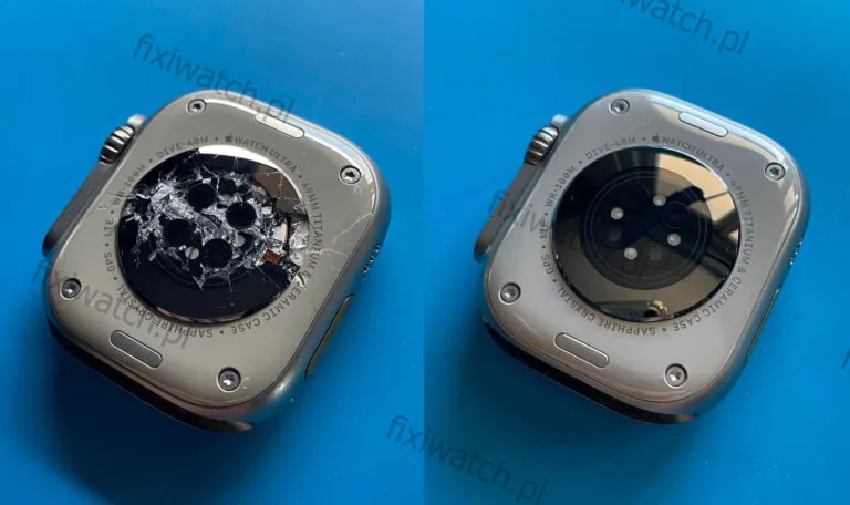 zbita tylna szybka apple watch ultra